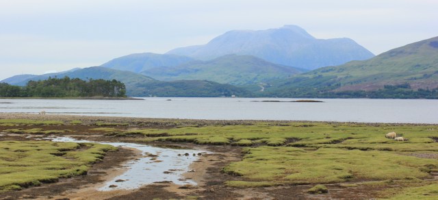 16 Ben Nevis, from Inverscaddle Bay, Ruth hiking around Loch Linnhe
