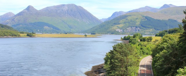 17 view up Loch Leven, Ruth hiking in the Highlands of Scotland