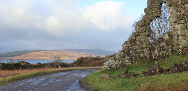 03 past the Wishing Stone, Ruth hiking around the coast of Scotland, Morvern Peninsula
