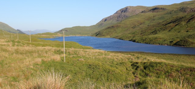 65 Loch Uisge, Ruth hiking from Kingairloch, Morvern, Scotland