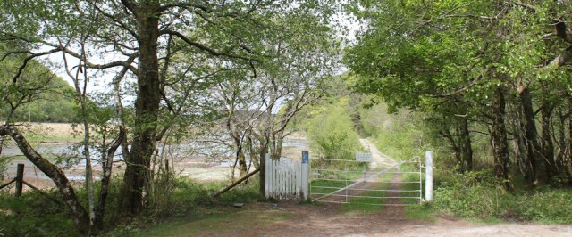 18 gate to private track, Ruth's coastal walk to Castle Tioram, Scotland