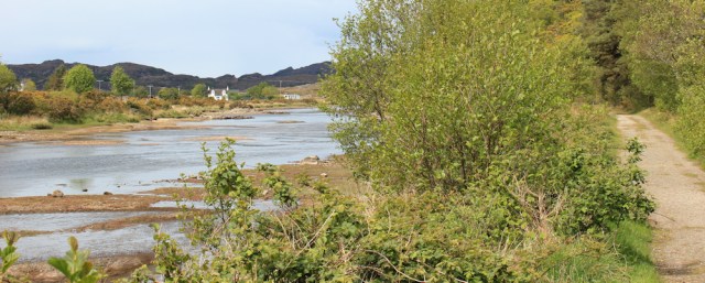 20 walking up the River Shiel, Ruth walking towards Castle Tioram, Scotland