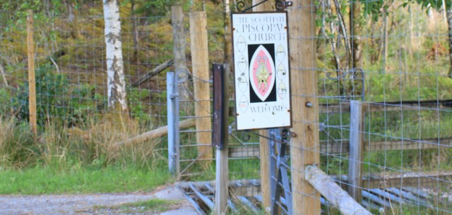 06 sign to church carpark, Kinlochmoidart, Ruth walking the coast of Scotland