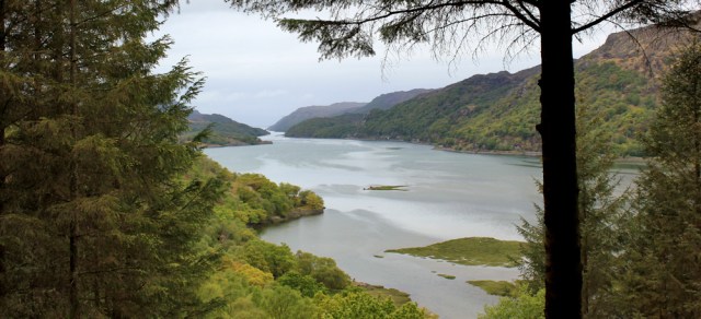 07 Loch Moidart, Ruth walking along the Silver Walk, Scotland