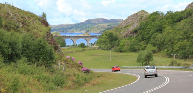 14 railway viaduct at Polnish, Ruth walking to Arisaig, Scotland
