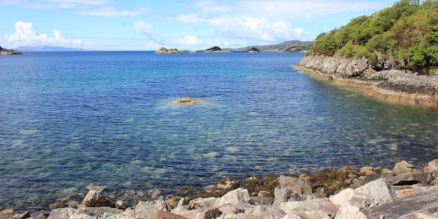 16 Loch non Uamh, Ruth walking to Arisaig, Scotland