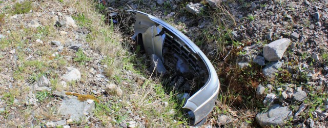 25 bumper in the ditch, Ruth walking to Arisaig, Scotland