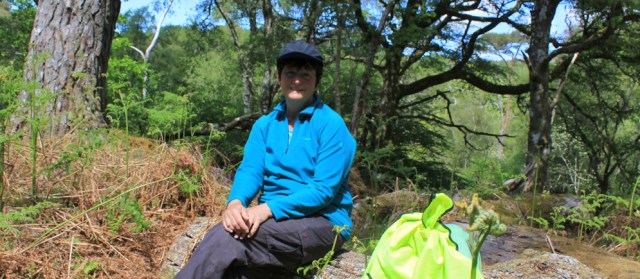 40 lunch time, Ruth walking to Arisaig, Scotland