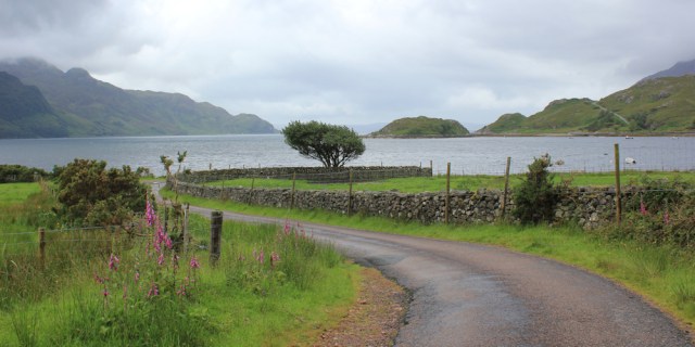 04 dogleg bend on road to Arnisdale, Ruth's coastal walk around Scotland