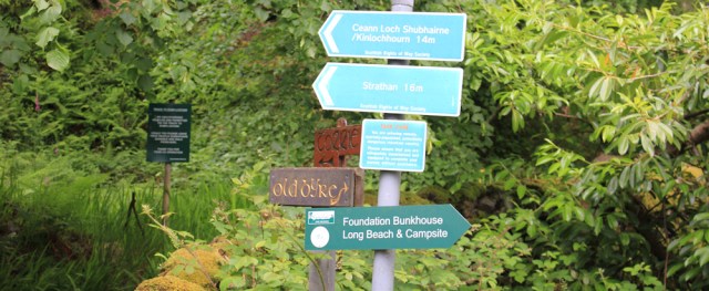06 signposts, Ruth Livingstone hiking across Knoydart, Scotland