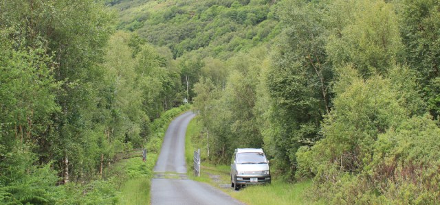 08 parked van, Ruth walking the Scottish coast from Arnisdale to Sandaig