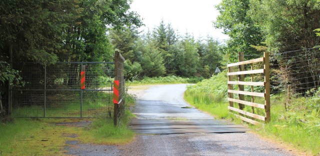 12 cattle grid on the corner, Ruth walking the Scottish coast from Arnisdale to Sandaig