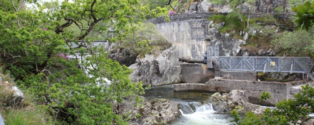 32 hydroelectic at end of Loch Morar, Ruth's coastal walk around Scotland