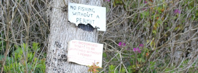 36 no fishing or launching, Loch Morar, Ruth hiking around the coast of Scotland