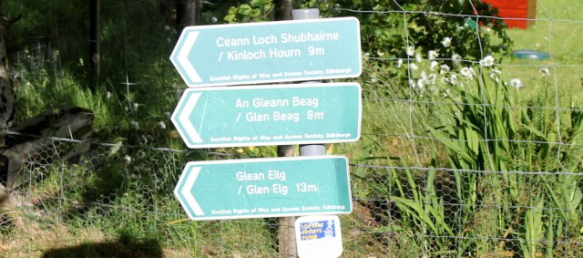 37 nine miles to Kinloch Hourn, Ruth walking down Glen Arnisdale to Corran