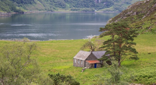 43 isolated cottage with no services, Loch Hourn, Ruth's coastal walk