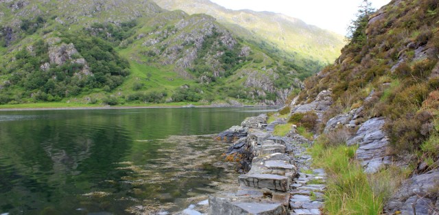 51 waterside path, Ruth walking up Loch Hourn, Scotland