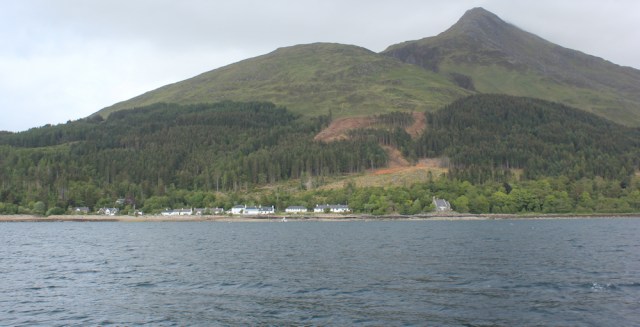 56 approaching Inverie, Ruth on the Tarbet Ferry, Scotland