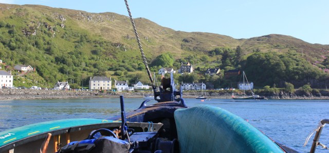 58 approach to Mallaig, Ruth on the Tarbet Ferry, Scotland