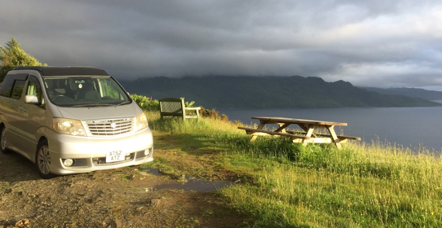 The Beast in sunshine after the rain, Ruth's coastal walk, Sandaig, Scotland