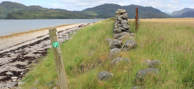 18 coming off the beach, Lochalsh Trail, Ruth's coastal walk around Scotland