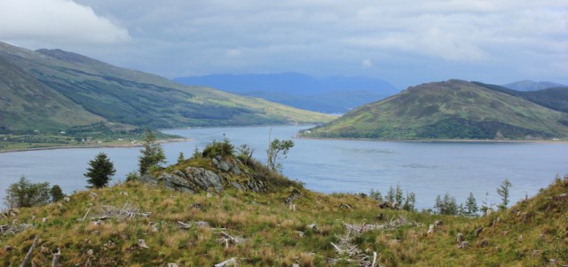 24 view over Sound of Sleat and Skye, Ruth hiking around the Glenelg peninsula