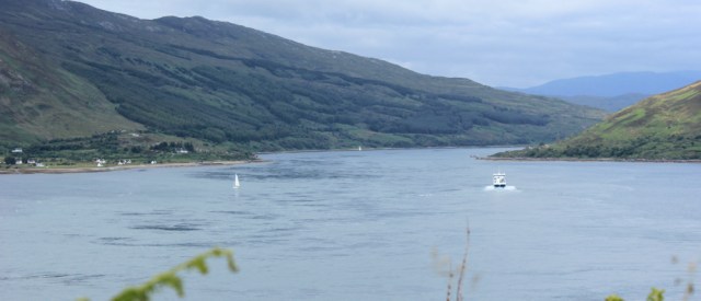 27 first view of Kylerhea, Ruth hiking around the Glenelg peninsula