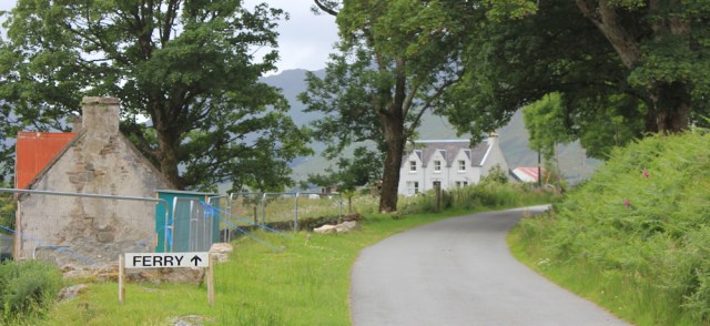 64 ferry sign, to Kylerhea, Ruth's coastal walk around Glenelg peninsula, Scotland