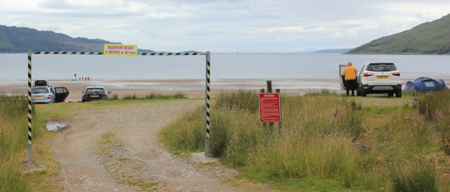 71 second car park, Bernera Beach, Ruth's coastal walk around Scotland