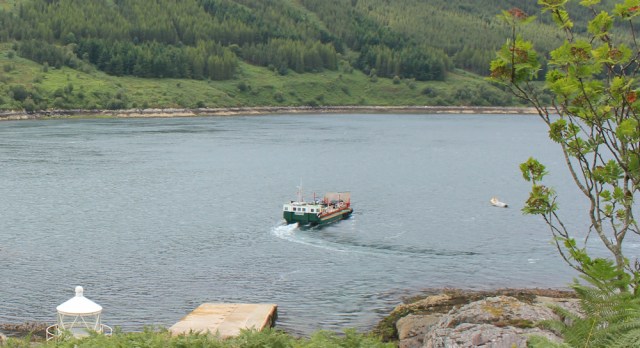 Kylerhea ferry going upstream, Ruth Livingstone
