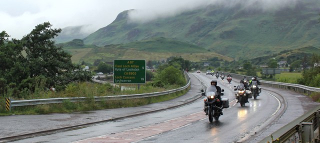 05 motorbikes on the A87, Ruth's coastal walk around Scotland
