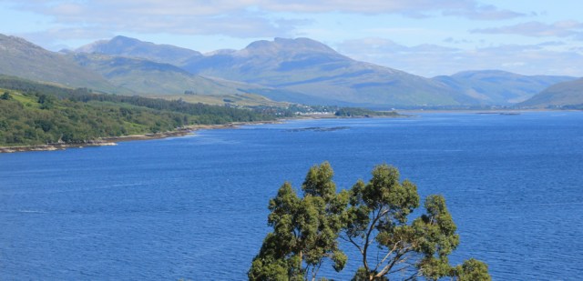 01 view from Strome Ferry down Loch Carron, Ruth hiking round the coast of Scotland