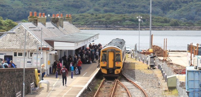 07 Kyle Station, Ruth walking the coast of the Scottish Highlands
