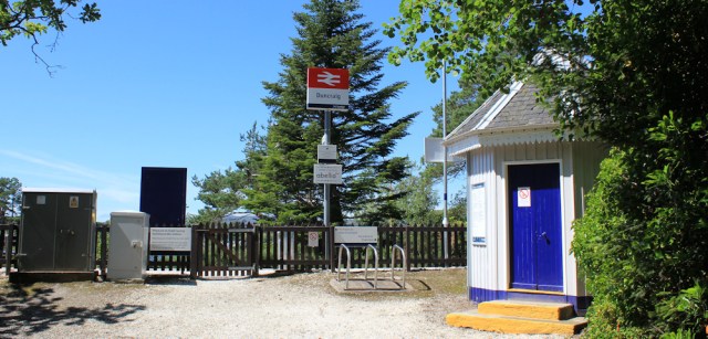 16 Duncraig Station, Ruth hiking round the coast of Scotland