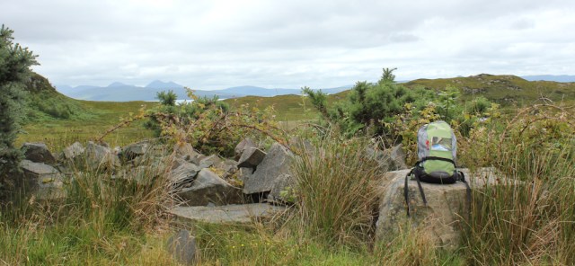 19 picnic spot on road to Plockton, Ruth walking the coast of the Scottish Highlands