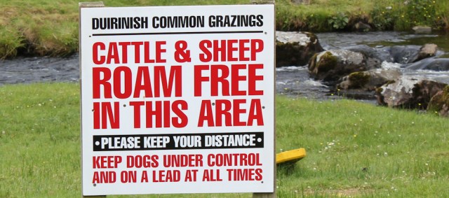 29 Duirinish common grazings, warning sign, Ruth's coastal walk