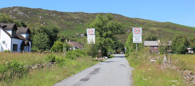 33 Achmore please drive carefully, Loch Carron, Ruth's coastal walk around Scotland