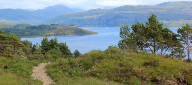 55 Loch Alsh to the Glenelg Peninsula, Ruth hiking the Scottish coast