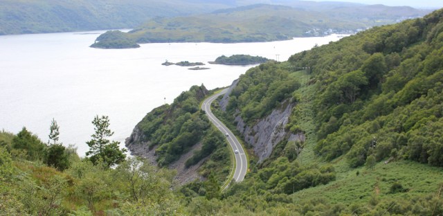 62 walking above the A87, Ruth's coastal walk, Scotland