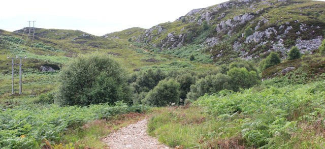 68 high ground again, Ruth hiking to Kyle of Lochalsh