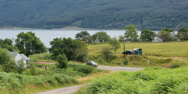 10 turn off to Stome Castle, Loch Carron, Ruth's coastal walk around Scotland