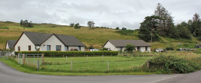 30 Portnacrich and bungalows by the road, Loch Carron, Ruth's coastal walk around Scotland