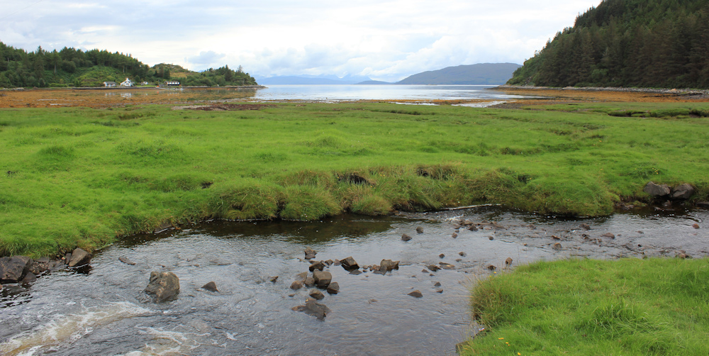 18 footpath over Reraig Burn, Ruth walking the coast of Scotland