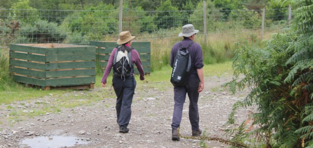 21 other walkers, Reraig Forest, Ruth walking the coast of Scotland