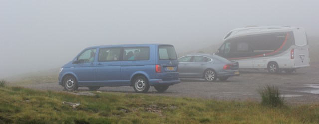 32 foggy carpark, Bealach na Ba, Ruth's coastal walk Scottish Highlands