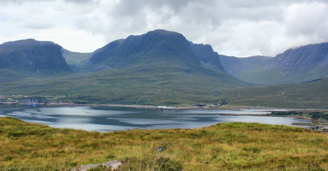 34 stormy view over Loch Kishorn, Ruth hiking around the coast of the Scottish Highlands