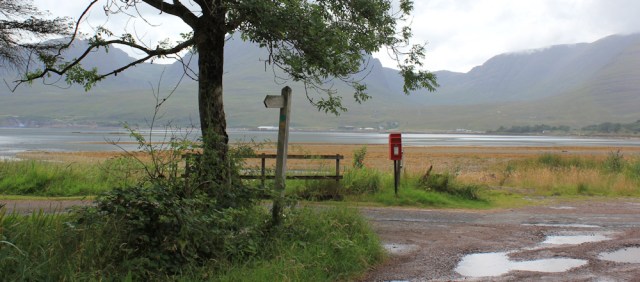37 road at Achintraid, Loch Kishorn, Ruth hiking around the coast of the Scottish Highland
