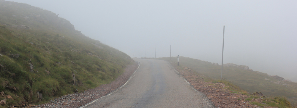 50 road down to Applecross, Ruth hiking the coast of Scotland