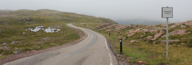 51 easy slope down to Applecross, Ruth hiking the coast of Scotland