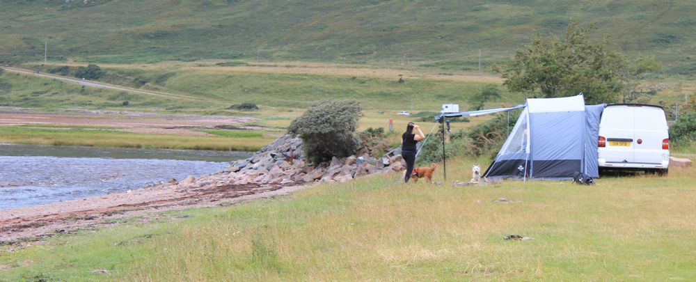 05 campers at Applecross beach, Ruth's coastal walk around Britain